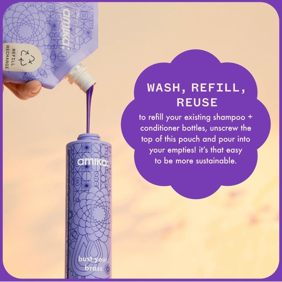 NEW amika Bust Your Brass Blonde Purple Conditioner Refiller 16.9 fl oz - Picture 8 of 11